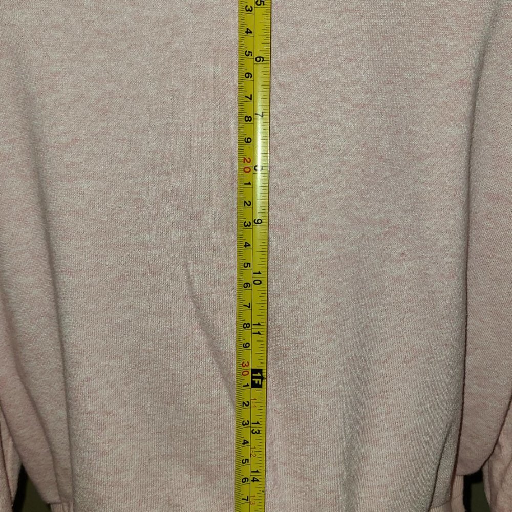 Flirtitude Women's Sweatshirt Relaxed Crop Mock Super Soft Pink Lg Jewelry Free - Picture 9 of 12